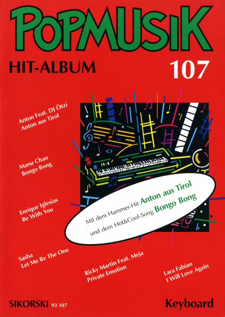 POPMUSIK HIT-ALBUM BAND 107 FUER&nbsp;&nbsp;KEYBOARD / AKKORDEON&nbsp;&nbsp;KULA, RICHARD, ED.