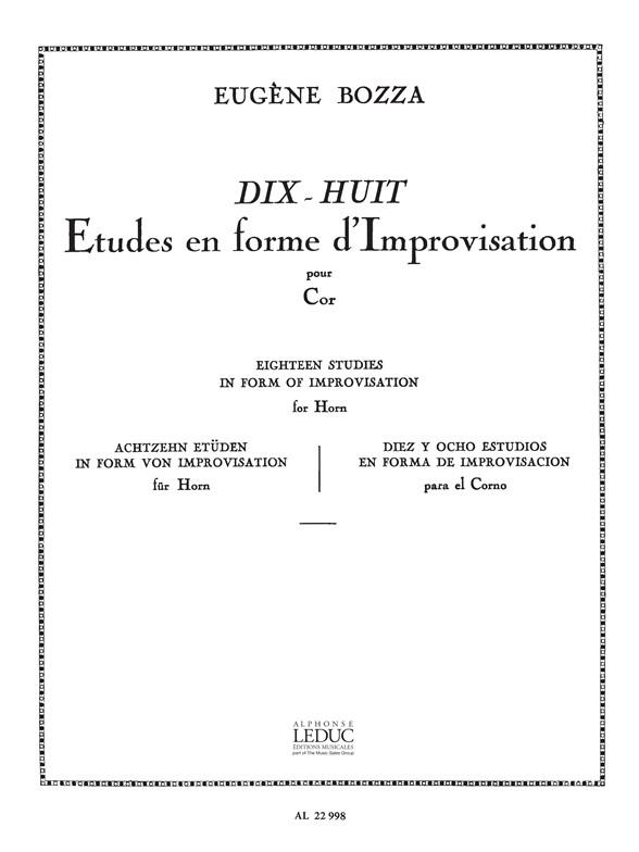 18 études en forme d'improvisation  pour cor  