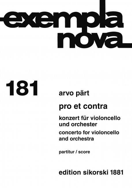 Konzert für Violoncello und&nbsp;&nbsp;Orchester&nbsp;&nbsp;Partitur