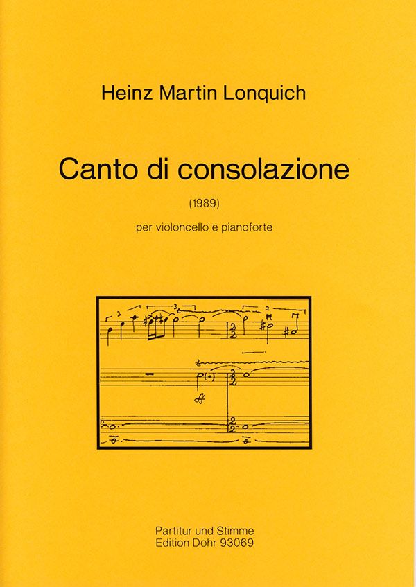 Canto di consolazione für  vVoloncello und Klavier  