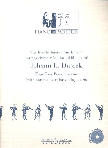 4 leichte Sonaten op.46 (+CD)  für Klavier (mit Violine ad lib.)  