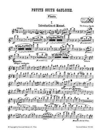 Petite suite gauloise op.90: pour flute,  2 hautbois, 2 clarinettes, 2 cors  et 2 bassons,    Stimmensatz