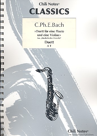 Duett für eine Flöte und eine Violine  für 2 Saxophone (AT)  Partitur und Stimmen