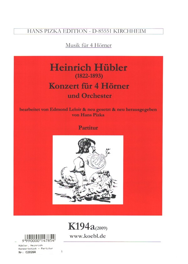 Konzert F-Dur  für 4 Hörner und Orchester  Partitur