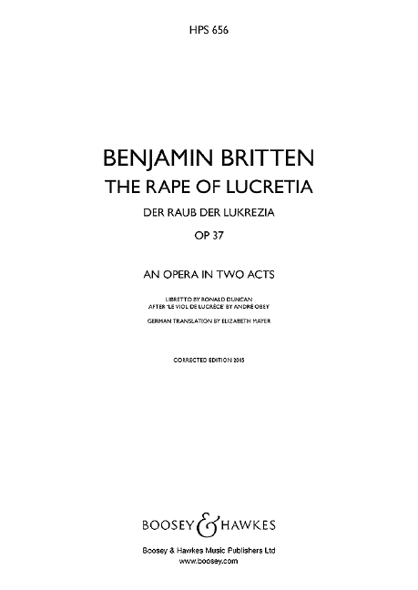 Der Raub der Lukrezia op. 37 HPS 656&nbsp;&nbsp;&nbsp;&nbsp;Studienpartitur