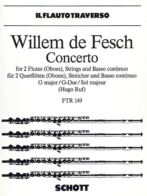 Concerto G-Dur op. 10/8  für 2 Flöten (Oboen), Streicher und Basso continuo  Klavierauszug mit Solostimmen