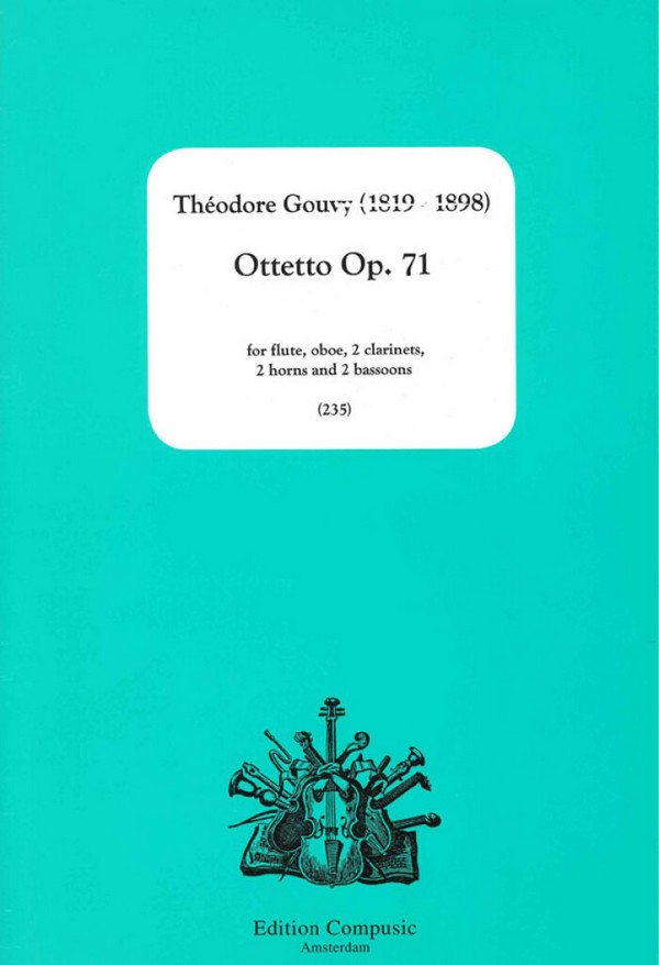 Ottetto op.71 for flute, oboe, 2 clarinets,  2 horns and 2 bassoons  score and parts