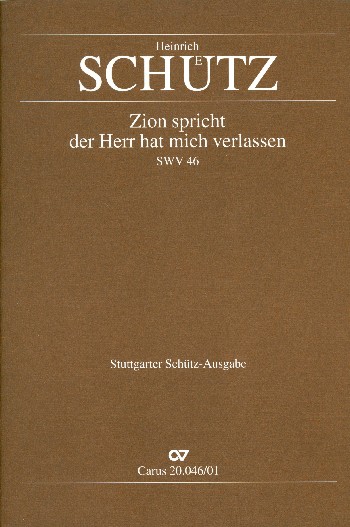 Zion spricht der Herr hat mich verlassen&nbsp;&nbsp;Konzert für 2 6-stg. Favoritchöre, 2 4-stg. Capellchöre ad lib&nbsp;&nbsp;und bc