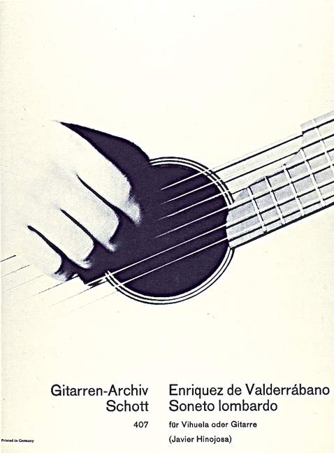 Soneto Lombardo a manera de danza&nbsp;&nbsp;für Gitarre&nbsp;&nbsp;HINOJOSA, ED.