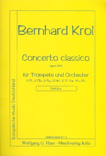 Concerto classico op.146  für Trompete und Orchester  Partitur