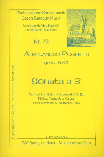 Sonata a 3  für (Natur-)trompete in B/C, Flöte, Fagott und Orgel  Stimmen