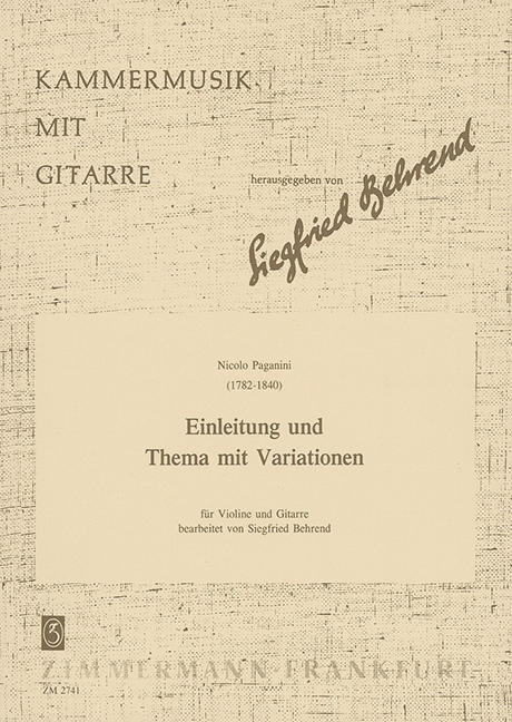 Einleitung und Thema mit Variationen&nbsp;&nbsp;für Violine und Gitarre&nbsp;&nbsp;