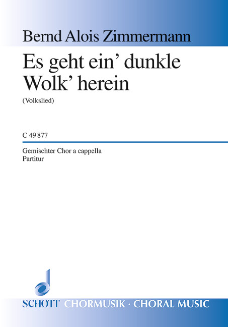 Es geht ein' dunkle Wolk' herein  für gemischten Chor (SATB)  Chorpartitur