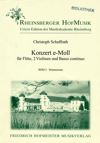 Konzert e-Moll   für Flöte, 2 Violinen und Bc  Stimmensatz (Flöte-4-3-3-Cemb)