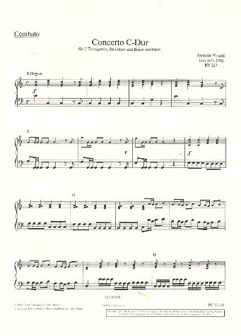 Concerto C-Dur op.46,1 RV537  für 2 Trompeten, Streicher und Bc  Cembalo