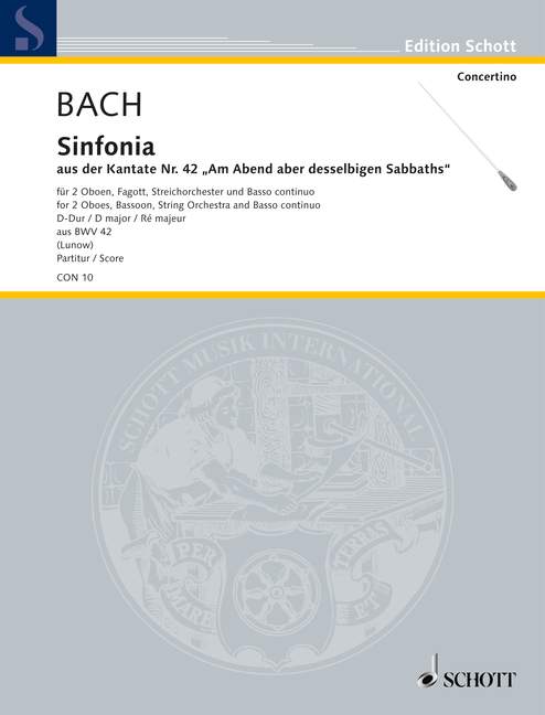 Sinfonia D-Dur aus BWV42&nbsp;&nbsp;für Orchester&nbsp;&nbsp;Partitur