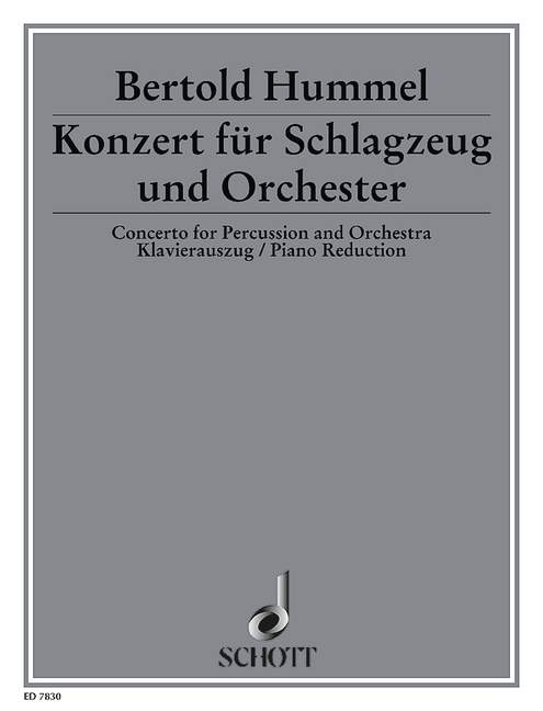 Konzert op. 70&nbsp;&nbsp;für Schlagzeug und Orchester&nbsp;&nbsp;Klavierauszug