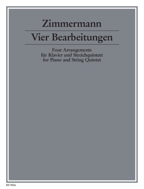 4 Bearbeitungen  für Klavier und Streichquintett (2 Violinen, Viola, Violoncello und Ko  Partitur und Stimmen