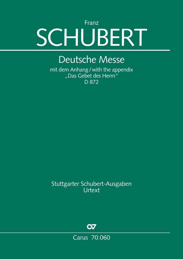 Deutsche Messe D872&nbsp;&nbsp;für gem Chor und Orchester&nbsp;&nbsp;Partitur (dt)