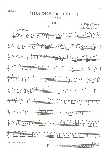 Tafelmusik Suite (Produktion 3)&nbsp;&nbsp;für Orchester&nbsp;&nbsp;Violine 1