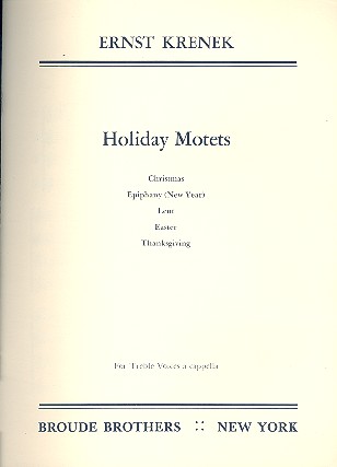 5 Holiday Motets  for female chorus a cappella  vocal score (la)