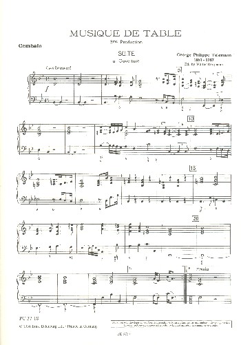 Tafelmusik Suite (Produktion 3)&nbsp;&nbsp;für Orchester&nbsp;&nbsp;Cembalo