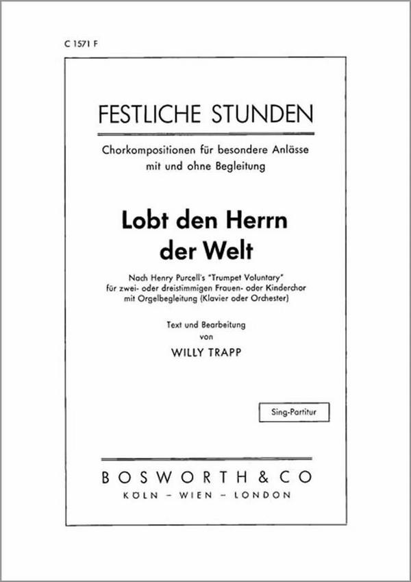 Lobet den Herrn der Welt Trumpet Voluntary&nbsp;&nbsp;für SSAA Chor und Orgel&nbsp;&nbsp;Partitur