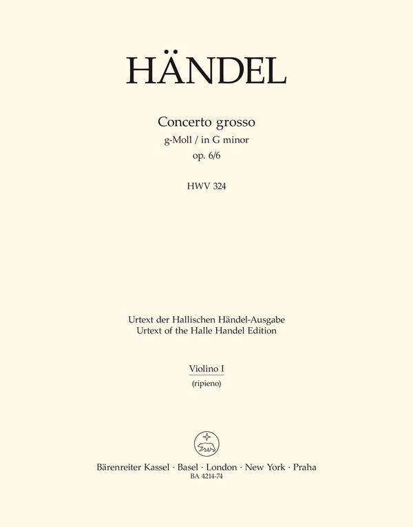 Concerto grosso g-Moll op.6,6 HWV324&nbsp;&nbsp;für Orchester&nbsp;&nbsp;Violine 1
