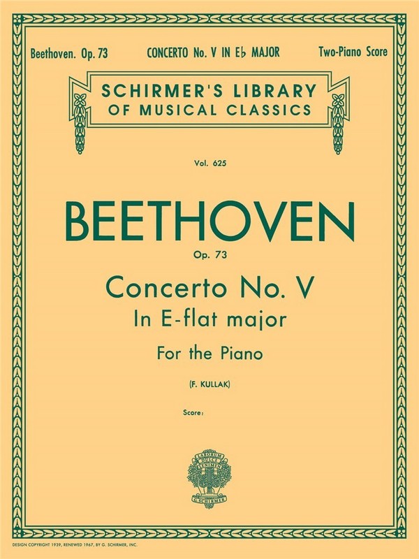 Concerto e flat major No.5 op.73: for&nbsp;&nbsp;for piano&nbsp;&nbsp;Edition 2 pianos