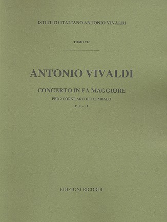 Concerto fa maggiore RV538 per 2 corni&nbsp;&nbsp;e archi&nbsp;&nbsp;partitura