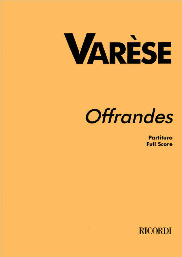 Offrandes&nbsp;&nbsp;for soprano and chamber orchestra&nbsp;&nbsp;score