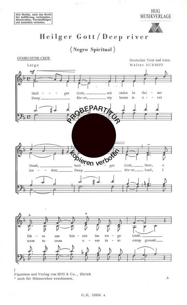 HEILIGER GOTT SPIRITUAL FUER&nbsp;&nbsp;GEM CHOR,  PARTITUR (DT/EN)&nbsp;&nbsp;