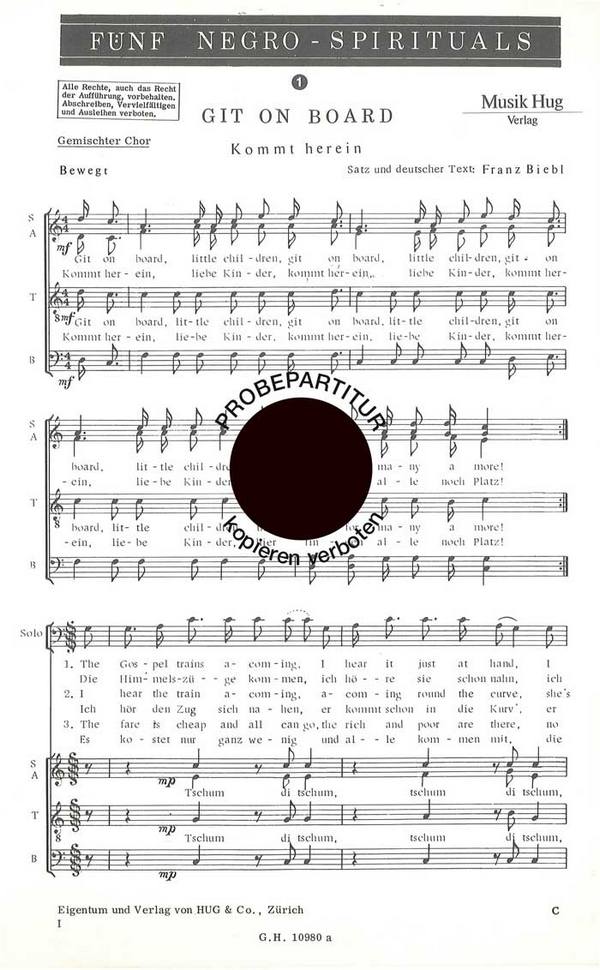GIT ON BOARD = KOMM HEREIN&nbsp;&nbsp;&nbsp;&nbsp;IT'S ME, O LORD = SIEH MICH O HERR
