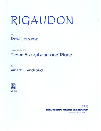 Rigaudon&nbsp;&nbsp;for tenor saxophone and piano&nbsp;&nbsp;