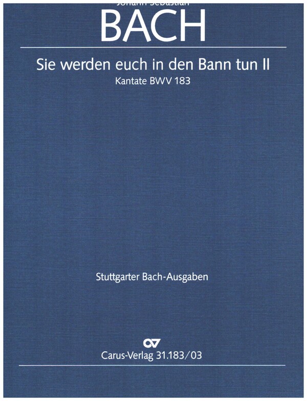 Sie werden euch in den Bann tun&nbsp;&nbsp;Kantate BWV 183&nbsp;&nbsp;Klavierauszug (dt/en)