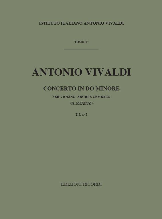 CONCERTO DO MINORE PER VIOLINO E&nbsp;&nbsp;ARCHI, R 199/P 419/F I:2&nbsp;&nbsp;PARTITURA