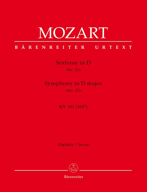 SINFONIE D-DUR FUER ORCHESTER, KV&nbsp;&nbsp;162B (181)&nbsp;&nbsp;PARTITUR