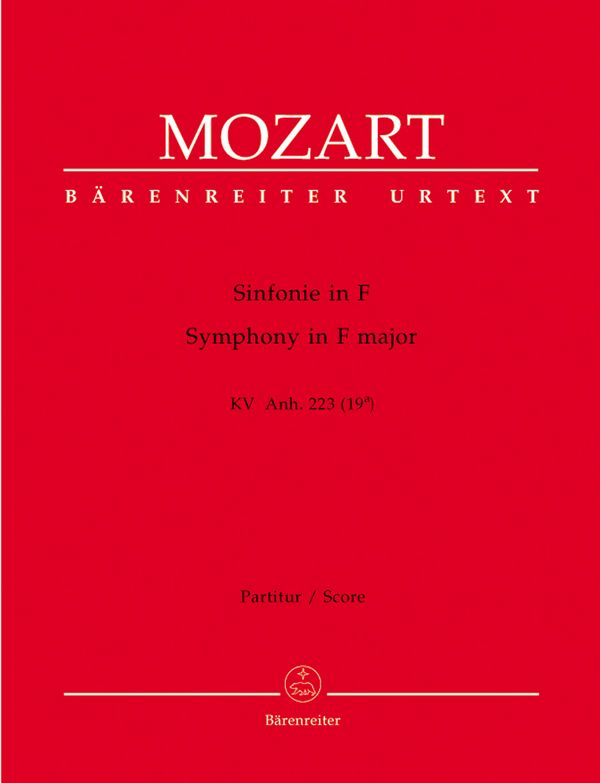 Sinfonie F-Dur KVAnh.223a&nbsp;&nbsp;für Orchester&nbsp;&nbsp;Partitur