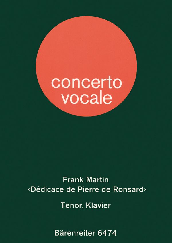 DEDICACE DE PIERRE DE RONSARD  FUER TENOR UND KLAVIER, 1945  (FR/DT)