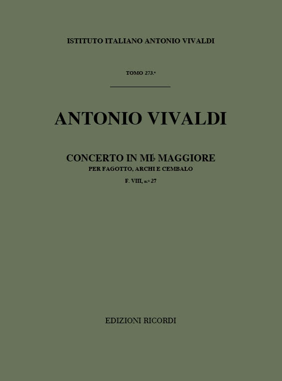 Concerto mi bemol maggiore&nbsp;&nbsp;per fagotto e archi&nbsp;&nbsp;partitura