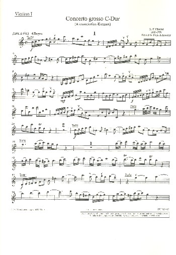 Concerto grosso C-Dur  für Orchester  Violine 1 solo und ripieno