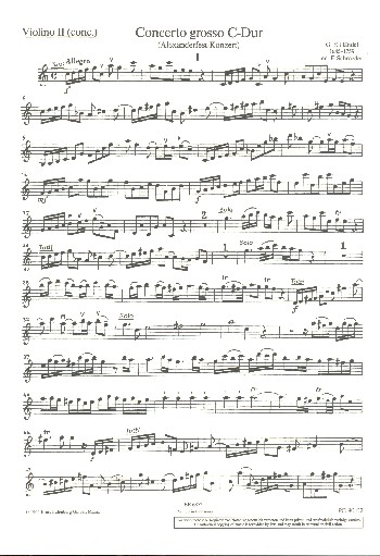 Concerto grosso C-Dur  für Orchester  Violine 2 solo
