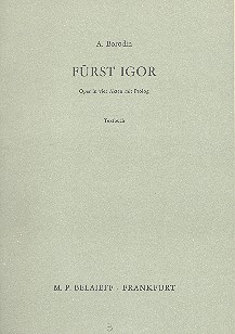 Fürst Igor  Oper  Textbuch (dt)