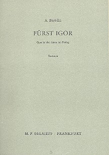 Fürst Igor  Oper  Textbuch (dt)