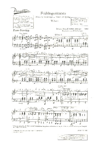 Frühlingsstimmen op.410&nbsp;&nbsp;Walzer für Salonorchester&nbsp;&nbsp;Klavierdirektion
