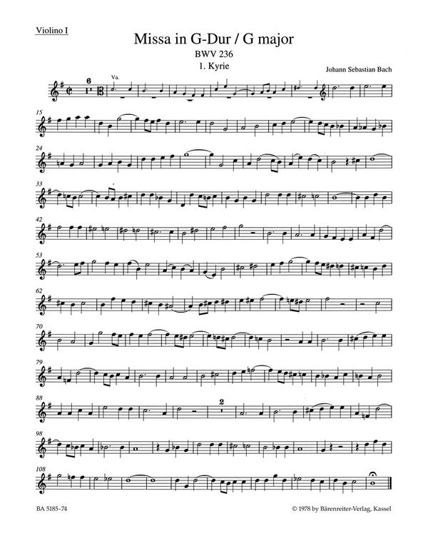MISSA G-DUR FUER SOLI SATB, CORO&nbsp;&nbsp;SATB, 2 OBOI, 2 VIOLINI, VIOLA UND&nbsp;&nbsp;VIOLINE 1
