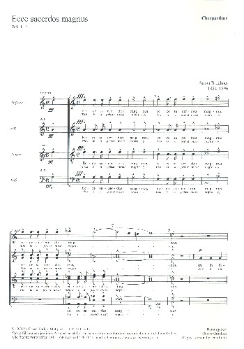 Ecce sacerdos WAB13&nbsp;&nbsp;für gem Chor, 3 Posaunen und Orgel&nbsp;&nbsp;Chorpartitur (la)