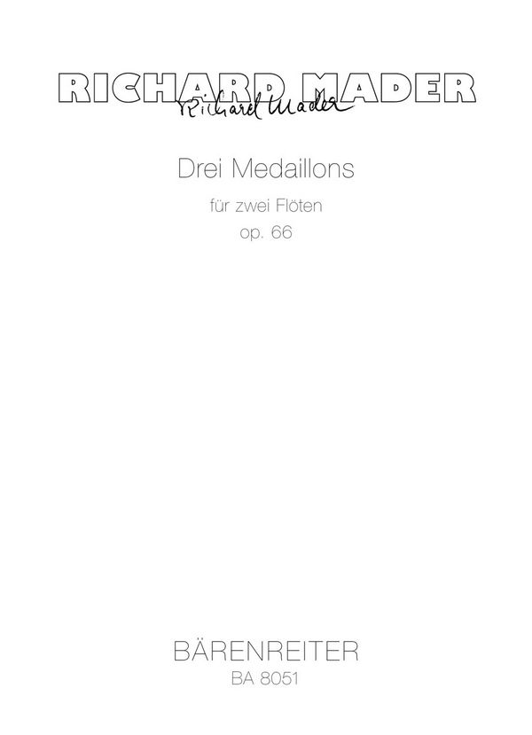 3 MEDAILLONS OP.66 FUER 23 FLOETEN  SPIELPARTITUR  