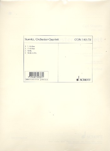 Orchester-Quartett&nbsp;&nbsp;für 2 Violinen, Viola und Violoncello&nbsp;&nbsp;Stimmensatz - 5 Violinen I, 5 Violinen II, 3 Violen, 5 Violoncelli