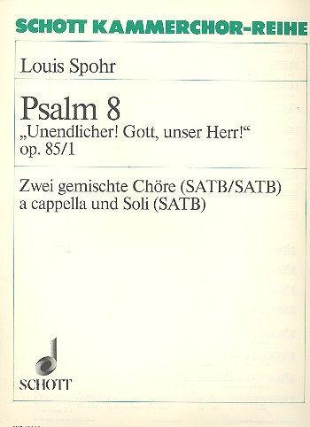 Drei Psalmen op. 85  für gemischten Chor (SATB/SATB) mit Soli (SATB)  Chorpartitur